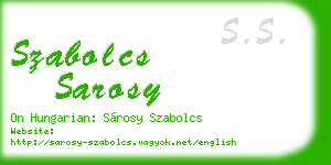szabolcs sarosy business card